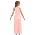 thumbnail image 2 of Sxiwei Combinaison Plissée Sans Manches pour Filles avec Perles et Strass Robes de Filles Fleurs Rose 8, 2 of 5