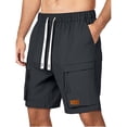thumbnail image 1 of Mens Shorts Clearance, Drawstring Shorts Men Shorts Men Casual Utility Shorts Drawstring Cargo Shorts Shorts for Men Cargo Shorts for Summer, Black, 3XL, 1 of 9