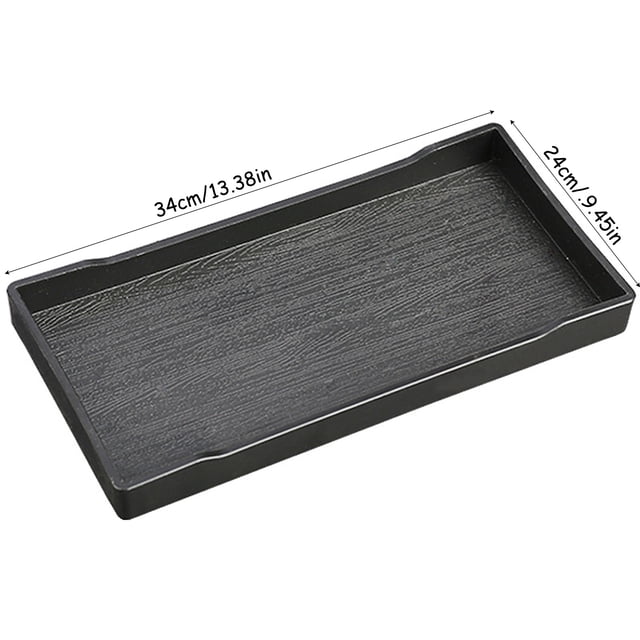 Plastic Tea Cups,Rectangular Water Cup Antislip Plastic Tray with Raised Edges,Multipurpose Serving Tray for Kitchen Living Room