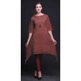 thumbnail image 2 of Bimba Hauts Imprimés Ikat Géométriques Rouges pour Femmes Kurti Asymétrique Robe d'Été pour Filles XX-Grand, 2 of 6