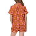 thumbnail image 3 of Satin Pajama Set for Girls Comfortable Two Piece Loungewear with Classic Button Down Design and Soft Short Sleeves, 3 of 3
