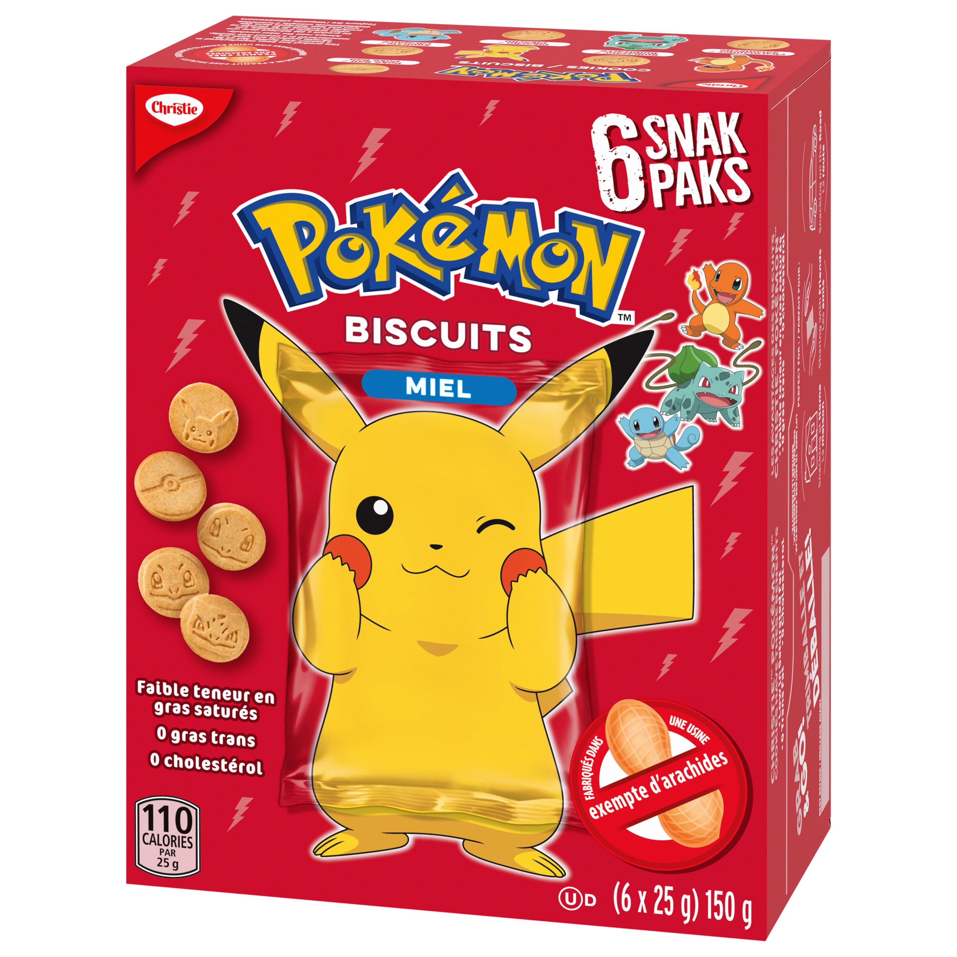 Christie, Pokemon Honey Snack Pack, Made in a Peanut-Free Facility, Individually Wrapped, School Snacks