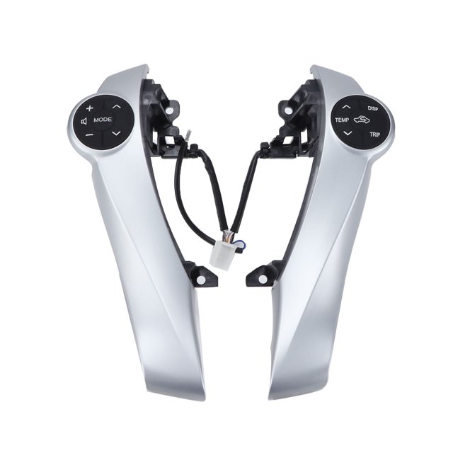 Bouton de Direction avec Lunette, Boutons de Commande de Volant Résistant à la Chaleur Caractère Argent Multifonction Anti-Vieillissement pour Refit