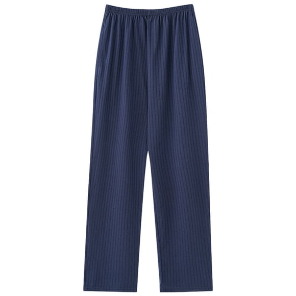Ohufall Pajama Pants for Women Straight Leg Elastic Waist Pajama Bottoms Trousers Plus Size Casual Comfy Loose Sleepwear Pockets Full Length Pants, L-4XL