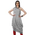 thumbnail image 2 of Moomaya Robe Kurti à une Épaule Imprimée pour Femme, Sans Manches, à Col Bénitier, Style Bohème, Tenue de Soirée de Designer, 2 of 7