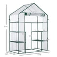 thumbnail image 3 of Outsunny Mini Greenhouse, Walk-in Greenhouse with 4 Shelves, Roll-Up Door, 3 of 10