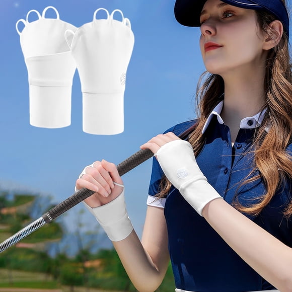 Yunuuuoa Gants de Protection Solaire UPF 50+ pour la Pêche, le Golf, le Vélo, la Conduite et les Sports de Plein Air, Gants Sans Doigts en Maille Respirante avec Prise Antidérapante, Sangle Ajustable, Couvre-Poignet Allongé pour Hommes et Femmes