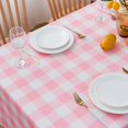 thumbnail image 3 of Pink Gingham Tablecloth Rectangle Table 60" X 120" - Oblong Polyester Pink and White Checkered Plaid Table Cover Reusable Water Resistant for Spring Valentine Summer Holiday Picnic Dinner Table Décor, 3 of 6