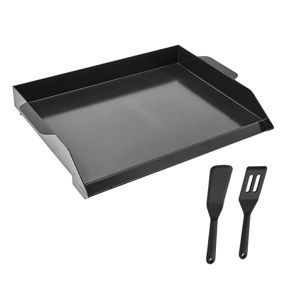 KFFKFF Carbon Steel Griddle, 22x16 inch Universal Flat Top Rectangular Plate, Gas Grill Griddle for BBQ Grill, Teppanyaki, Portable Family Cookware, for Camping Tailgating Party, Black