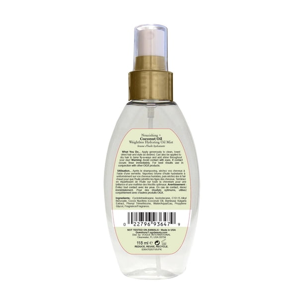 OGX Nourishing Coconut Oil Weightless Hydrating Oil Mist - Walmart.ca