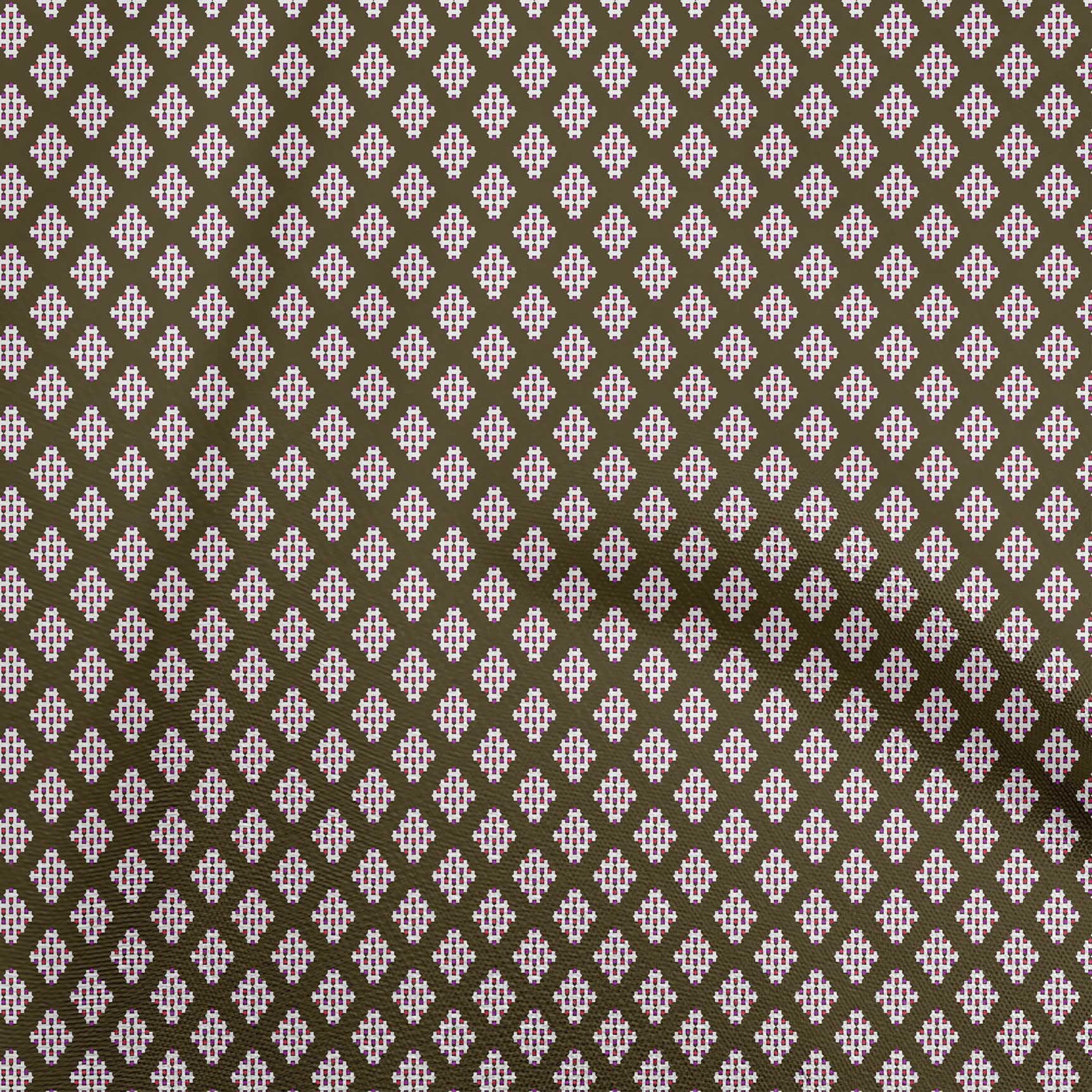 oneOone Velvet Brown Fabric Geometric Sewing Material Print Fabric By The Yard 58 Inch Wide