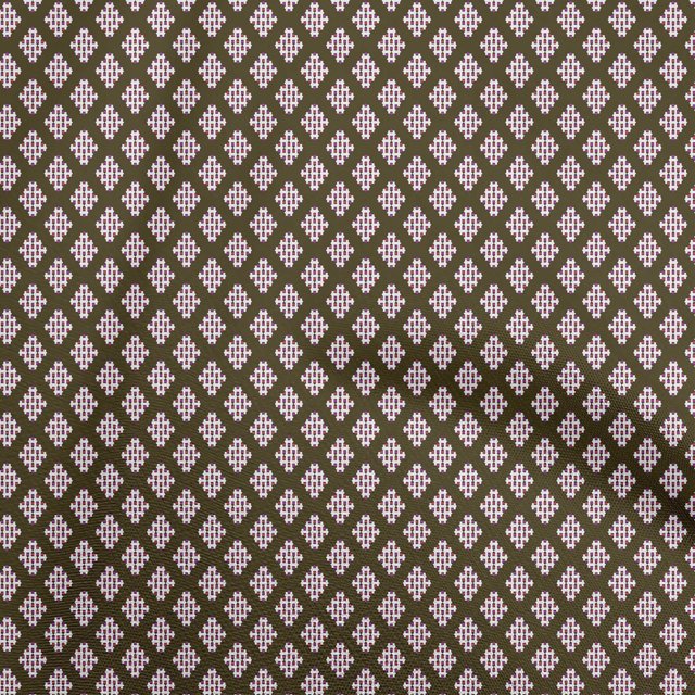 oneOone Viscose Chiffon Brown Fabric Geometric Craft Projects Decor Fabric Printed By The Yard 42 Inch Wide