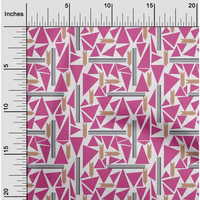 oneOone Tissu Popeline de Coton Triangle & Ligne Géométrique Tissu Imprimé 1 Yard 56 Inch Wide