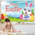 thumbnail image 5 of Agiferg Easter Banner Holiday Decorations Eggs Bunny Banner Cloth Holiday Party Photo Background, 5 of 5