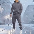 thumbnail image 2 of Mens Long Sleeve, Tracksuit with Hooded Pullover and Elastic Waist, 2 of 5