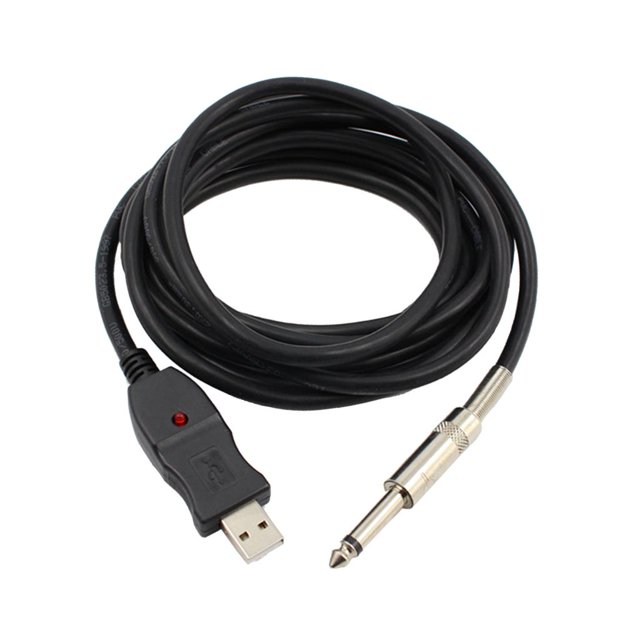 funtasica 9.8ft Guitar Bass 6.5mm Jack To USB Link Connection Instrument Cable Adapter