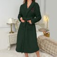 thumbnail image 2 of JGGSPWM Mode Femmes Décontracté Uni Manches Longues Dames Ample Épais Chaud Robes Faux Velours Tenue de Nuit Robe Chemises de Nuit Vert TG, 2 of 5