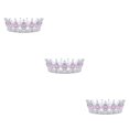 thumbnail image 4 of ZheElen Alloy Durable And Non-deforming Rhinestone For Wedding Or Cosplay Family Wedding Hair Crown Silver + pink 3Set, 4 of 6