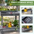 thumbnail image 4 of Outsunny 36' Wooden Potting Bench Gray Solid Wood Work Table with 2 Removable Wheels, 4 of 9