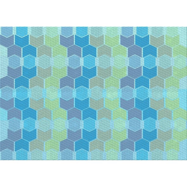 Ahgly Company Tapis d'Intérieur Rectangulaire Transitionnel Lavable à la Machine, Bleu Ara Bleu Vert, 2 Pieds x 3 Pieds