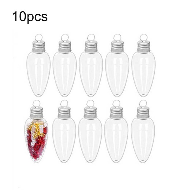 Christmas Ball Plastic Baubles,Clear Fillable Light Bulb,Xmas Tree Decoration
