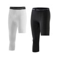 thumbnail image 3 of AMERTEER Men‘s 3/4 Single Leg Compression Cropped Tights Leggings Sports Base Layer Underwear, 3 of 6