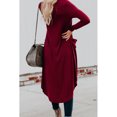 thumbnail image 3 of Women's Light Gray/Gray/Khaki/Apricot/Red Selected Button Down Pocketed High Low Cardigan, 3 of 12