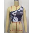 thumbnail image 4 of Leutsin Womens Print Tank Crop Tops Sleeveless One Shoulder Shirt Summer Charming Tees, 4 of 7