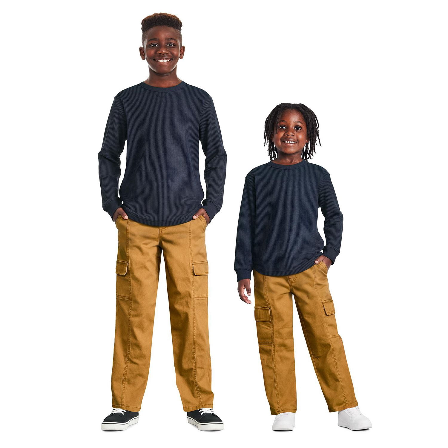 T-shirt à manches longues en tricot gaufré George pour garçons