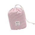 thumbnail image 2 of VONKY Drawstring Makeup Bag Large Capacity Cosmetic Organizer Adjustable Portable Travel Pouch, Pink Stripe, 2 of 8