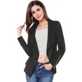 thumbnail image 1 of INSPIRE CHIC Veste en Faux Suède pour Femme à Manches Longues, devant Drapé, Vestes de Moto, 1 of 6