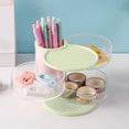 thumbnail image 1 of Wzzjkit 3 Compartments Powder Puff Storage Box Rotating Dusts Proof Dressing Table Desktop Lipstick and Makeup Brush Storage Tube Storage Rack, 1 of 6