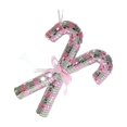 thumbnail image 1 of Sparkly Glass Double Candy Cane Ornament, 1 of 3