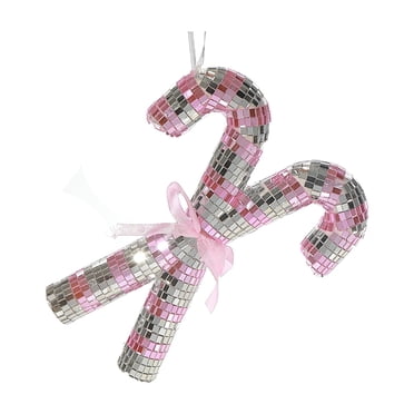 Sparkly Glass Double Candy Cane Ornament