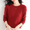 thumbnail image 2 of Duoif Chandails pour Femmes Chandails Légers Tendance pour Femmes Manches Longues Col Rond Léger Doux Tricoté Chandail Blouse Tricotée Chandails pour Femmes Hauts pour Femmes Rouge TTG, 2 of 5