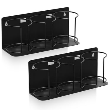 Sorbus Organisateur Magnétique pour Gobelets – Support pour Bouteille d'Eau de 3 Tasses et Gobelet pour Réfrigérateur, Mur Ou Four – Support Ajustable avec Adhésif Ou Vis – Noir (Lot de 2)