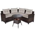 thumbnail image 2 of Costway Ensemble de Mobilier d'Extérieur en Rotin pour Patio 4 Pcs avec Coussins Canapé et Table, 2 of 10