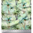 thumbnail image 1 of Soimoi Viscose Chiffon Fabric Check,Text & Coconut Tree Printed Fabric 1 Yard 42 Inch Wide, 1 of 2
