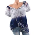 thumbnail image 1 of Hauts pour Femmes Été Femmes Manches Courtes Col en V Dentelle Imprimée Hauts en Dentelle T-Shirt Ample Blouse Hauts Blouses en Polyester pour Femmes en Liquidation, 1 of 8