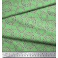 thumbnail image 3 of Soimoi Green Heavy Satin Fabric Dots & Circle Geometric Printed Craft Fabric by the Yard 54 Inch Wide, 3 of 5