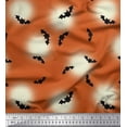 thumbnail image 1 of Soimoi Polyester Crepe Fabric Moon & Bat Halloween Print Sewing Fabric Yard 52 Inch Wide, 1 of 3