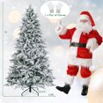 thumbnail image 3 of Costway 7 FT Pre-Lit Flocked Christmas Tree Hinged w/ 300 LED Lights & 1687 Branch Tips, 3 of 10
