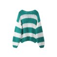 thumbnail image 2 of Gupgi Women Striped Sweaters Long Sleeve Loose Knit Pullover Preppy Jumper Tops for Fall Winter, 2 of 9