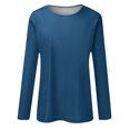 thumbnail image 4 of Timegard Womens Tops Long Sleeve Round Neck Solid Color Basic Tee Fall Casual Comfy Loose Tops Blouse, 4 of 5