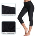 thumbnail image 4 of Womens Swim Pants Solid High Waisted Swim Capris Swimming Leggings, 4 of 7