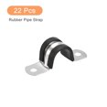 thumbnail image 3 of Unique Bargains 22Pack 25/32' Cable Clamp U Shape Stainless Steel Rubber Cushioned Pipe Strap, 3 of 5