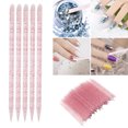 thumbnail image 3 of 100pcs Disposable Nail Cuticle Pusher Double End Sticks Cleaning Tool Suitable for Nail Art Fans, 3 of 8