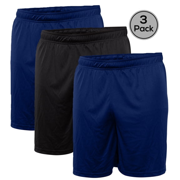 Blank Activewear Lot de 3 Shorts pour Hommes, Tissu de Performance à Séchage Rapide