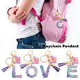 thumbnail image 2 of Visland Butterfly Initial Letter Keychain Pendant Exquisite Practicality Backpack School Bag Decoration Purple Alphabet Keychain for Girls Women, 2 of 8
