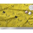 thumbnail image 3 of Soimoi Yellow Poly Georgette Fabric Unicorn & Bunny Cartoon Fabric Prints By Yard 52 Inch Wide, 3 of 3